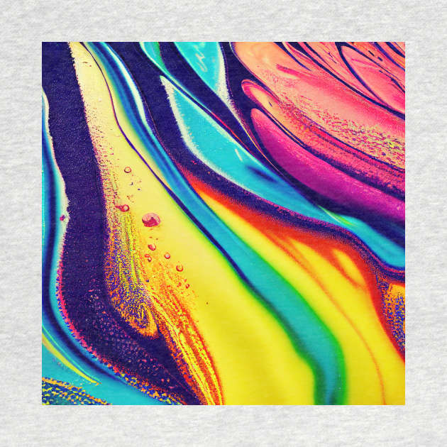 Liquid Colors Flowing Infinitely - Heavy Texture Swirling Thick Wet Paint - Abstract Inspirational Rainbow Drips by JensenArtCo